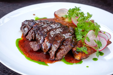 Delicious juicy steak beef meat
