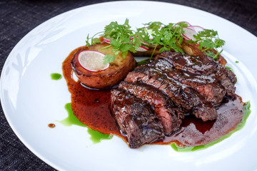 Delicious juicy steak beef meat