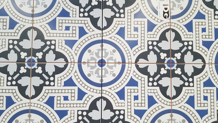 Traditional ornate portuguese decorative tiles azulejos. Abstract background Ceramic tiles. Set of mandalas.