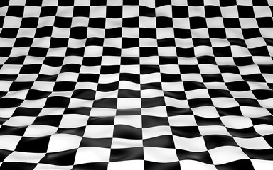Obraz premium Black and white checker background. 3d render