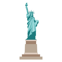 Isolated statue of liberty on white background - obrazy, fototapety, plakaty