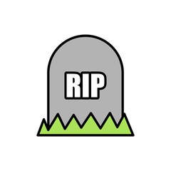 Graveyard Halloween Icon Design Vector Illustration in Modern Design