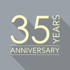 35 years anniversary icon. Anniversary decoration template. Vector illustration.