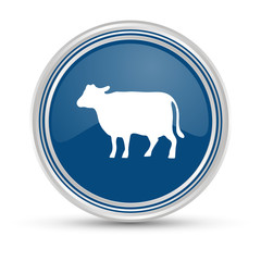 Blauer Button - Kuh