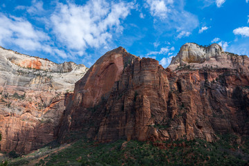 Colors and adventure at Zion National Park,  Emerald Pools Trails, The Grotto, Angels Landing, Utah, USA