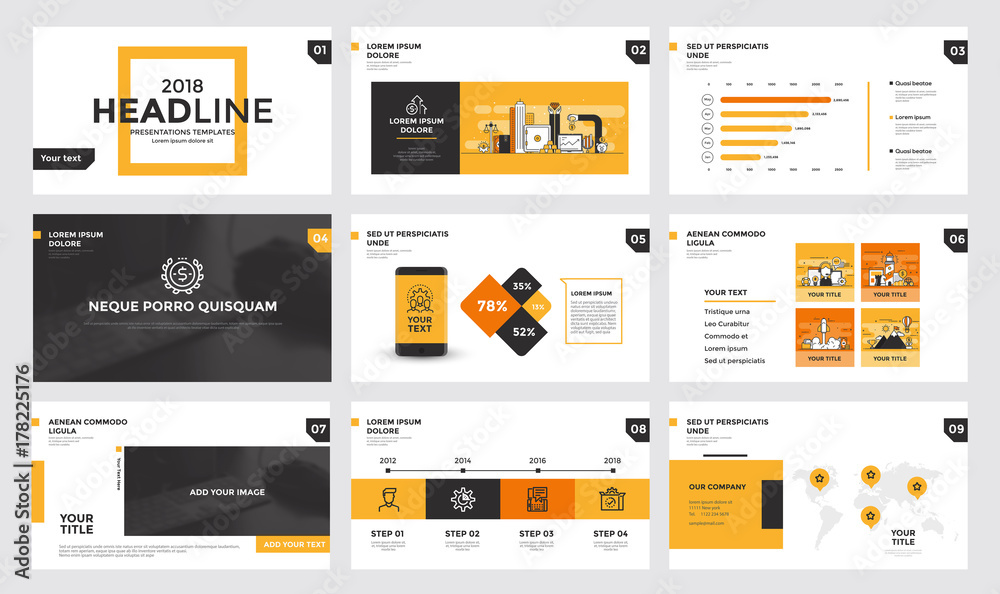 Canvas Prints infographics slide template design