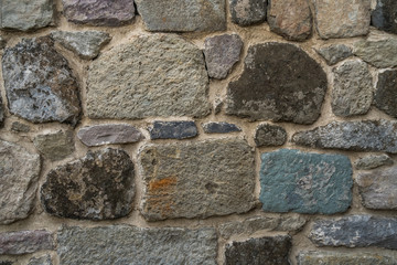 Texture of old rock wall for background, Medieval stone wall