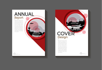 red abstract  cover Circle design modern book cover Brochure cover  template,annual report, magazine and flyer layout Vector a4