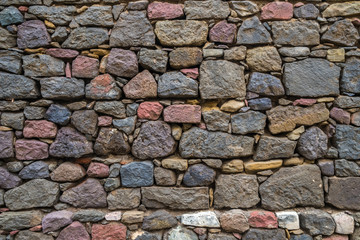 Texture of old rock wall for background, Medieval stone wall