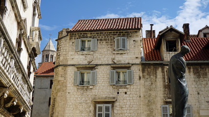 old residential buildings in croatian town split