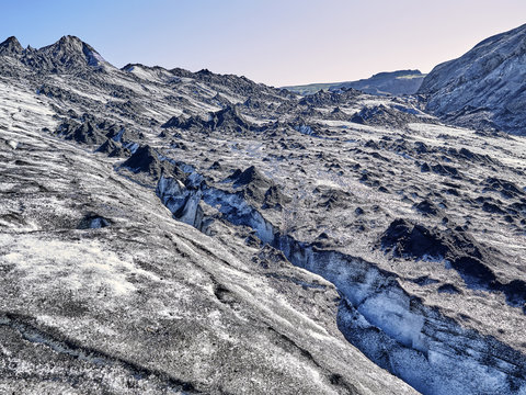 melting glacier in the summer of iceland