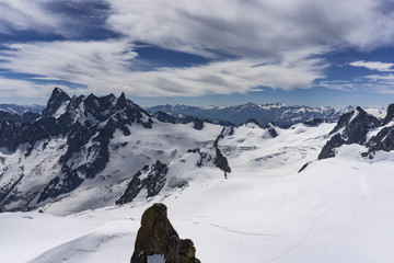 The beautiful majestic scenery of the Mont Blanc massif. Alps.