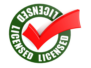 Licensed and red check mark