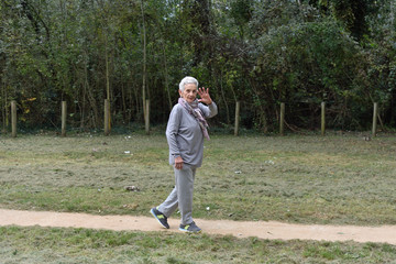 woman walking on outdoors