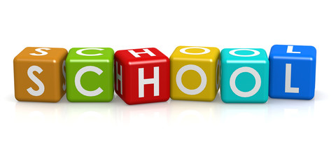 Square Cube with school word