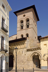 Fototapeta na wymiar Romanesque church of Satiago, Carrion de los Condes, Palencia province, Spain