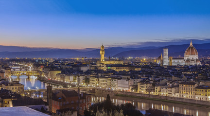 Fototapeta na wymiar View of Florence with Ponte Vecchio, Italy