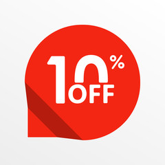 Sale tag icon. 10 percent off. Price off and discount tag design element. Vector illustration.