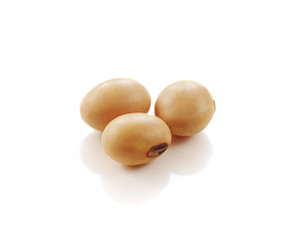 soy beans close up isolated on white background