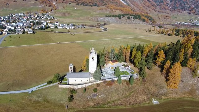 Church of San Gian (Celerina), Engadine. Canton of grisons in Switzerland