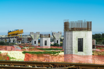 Motorway or autostrada bridge construction