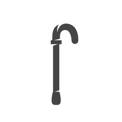 Walking cane icon. Vector logo on white background