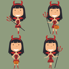 Halloween Red Devil Girl