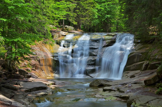 Mummelfall im Riesengebirge - waterfall Mummelfall in the Giant Mountains
