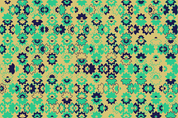 Geometric abstract seamless pattern of colored shapes