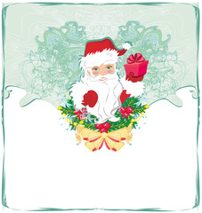Christmas card with Santa Claus