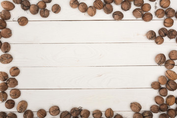 walnuts on wooden table