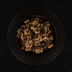 shelled walnuts in bowl