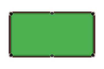 Obraz premium Flat Snooker table. Top view of green billiard field. Vector illustration.
