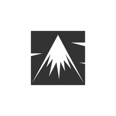 Peak icon. Mountain vector logo on white background