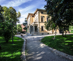 public park with library and museum