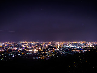Naklejka premium Chiangmai night view from Doy Suthep.