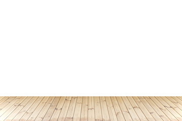 Isolated Wood floor,wood texture in light brown color on white background for copy space