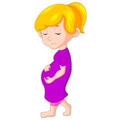 Obraz premium Smiling cute pregnant woman