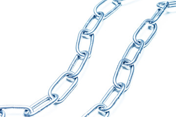 Detailed closeup lots of silver chains