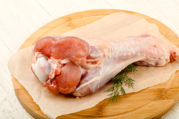Raw turkey leg