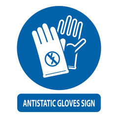 antistatic gloves sign
