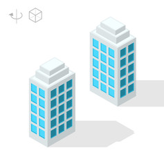 Isometric High Quality City Element on White Background . Skyscraper