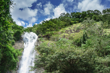 Fototapeta na wymiar Waterfall in Thailand name SARIKA in forest at NAKORN-NAYOK provience