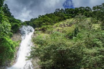 Fototapeta na wymiar Waterfall in Thailand name SARIKA in forest at NAKORN-NAYOK provience
