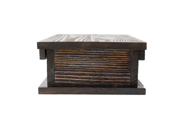 Wooden lacquered box on a white background