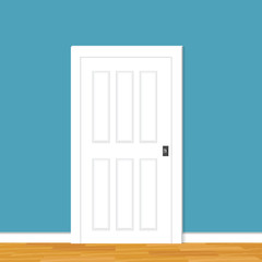 Door illustration. If you need some door for your artwork, it would be the better choice to time saving. Vector illustration. Flat style.