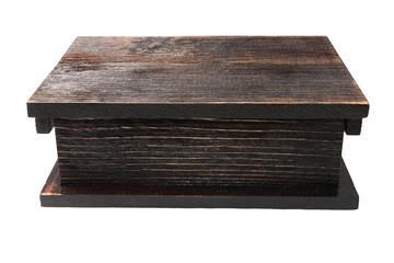 Wooden lacquered box on a white background