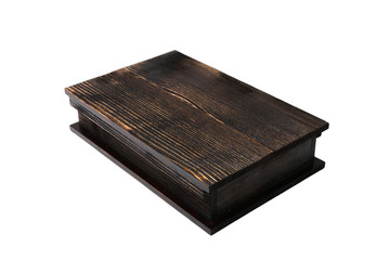 Wooden lacquered box on a white background