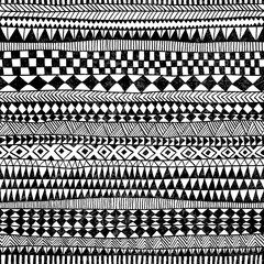 Seamless geometric pattern. Print for your textile. Ethnic and tribal motifs. Black and white ornament. Grungy texture.