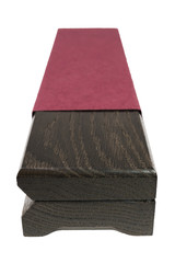 Box of oak for coins on a white background